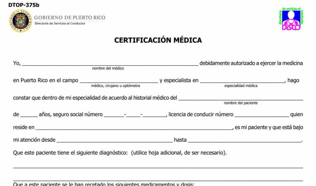 Formularios DTOP Cesco Citas Puerto Rico