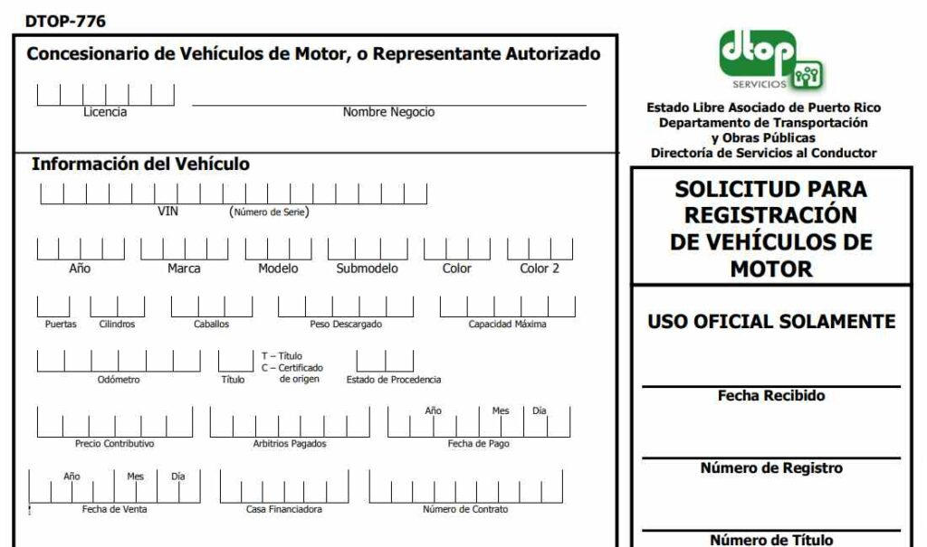 Formulario Dtop Dis 260 Cesco Citas Puerto Rico 2359